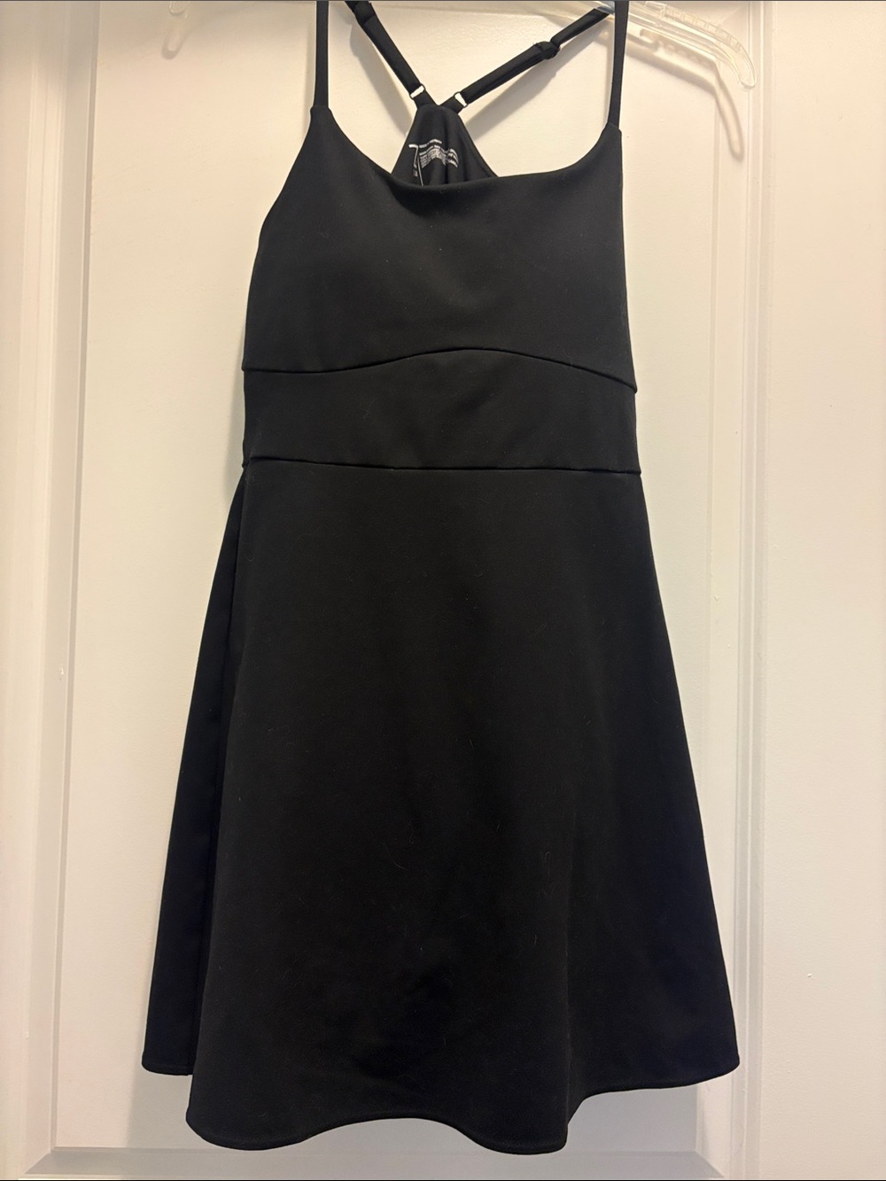 Black Mini A-Line Dress with Spaghetti Straps